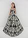 Brilliant White Gown with Black Velvet Accents on the Lace Made to Fit the Barbie Doll
