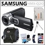 Samsung HMX-Q20 HD Camcorder with 20x Optical Zoom and 2.7-inch Touchscreen in Black + Samsung 8GB SDHC + Carrying Case + Accessory Kit