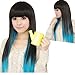 DAYISS Black+Blue Color Fashion Womens Lady Sexy Straight Wigs Style Cosplay Long Hair