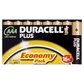Duracell Plus MN2400 Alkaline AAA Batteries - 16-Pack