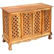 Handmade Asian Furniture - 39" Lattice Panels Storage Cabinet / Sideboard Buffet - Natural Finish