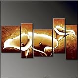  The Golden Flowers  Hand Painted Oil Painting on Canvas Stretched & Framed