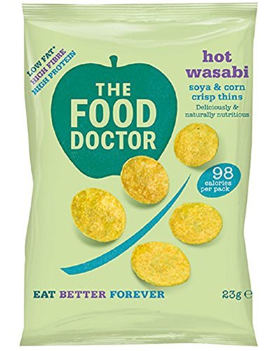 The Food Doctor Hot Wasabi Corn Soy & Chips 23g (pak van 10)