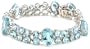 Sterling Silver Blue Topaz Oval and Round-Cut Bracelet, 8"