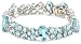 Sterling Silver Blue Topaz Oval and Round-Cut Bracelet, 8\