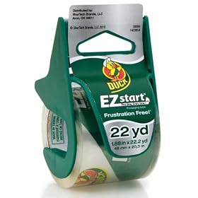 Henkel 7307 Duck 1.88-Inch-by-22.2-Yard EZ Start Carton Sealing Tape with Dispenser, Clear