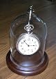#ZDOME5 Beautiful Walnut Base 5" Glass Dome with Brass Hook Watch Display