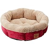 Precision Pet SnooZZy Mod Chic Round Shearling Cup Bed, 21-Inch, &nbsp;Fuchsia Rose, Pink.