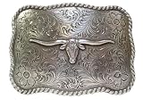 Longhorn Buckle Texas Cowboy Style