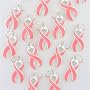12 Ribbon Cancer Awareness Charm Findings Jewelry Making Bracelets Fundraising (Pink)