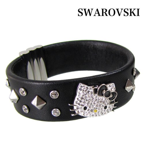 スワロフスキー SWAROVSKI ブレスレット Hello Kitty Rock Leather Bracelet ハローキティ ロック レザーブレスレット S 1145283 【並行輸入品】 【並行輸入品】
