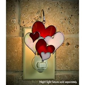 SWITCHABLES SW-053 - HEARTS Stained Glass Night Light Cover - Night Light Fixture Sold... by Switchables