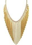 Leslie Danzis Crystal and Fringe Multi-Strand Gold-Tone Bib Necklace, 15'' with 4'' Extender
