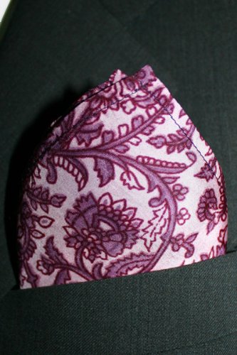 Violet Vines Silk Pocket Square