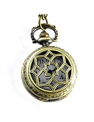 Youyoupifa Wholesale 5pcs/lot Bronze Openwork Cover Stylish Retro Design Quartz Pocket Watch NBW0PN7132-CO3