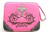 Bible Cover for Women Large Western Designer Hot Pink Leather-like