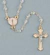 Rosary - First Communion - 5mm Clear Beads - Chain and Chalice - IMPORTED FROM ITALY