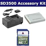 Canon PowerShot SD3500 IS Digital Camera Accessory Kit includes: SDNB6L Battery, SDM-185 Charger, KSD4GB Memory Card