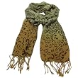 Skull & Rose Print Summer Light Scarf Shawl Wrap Beige with Brown