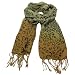 Skull & Rose Print Summer Light Scarf Shawl Wrap Beige with Brown