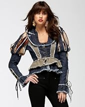 Destroyed Ruffle Fray Jacket