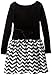 Youngland Little Girls' Chevron Print Velvet Dress