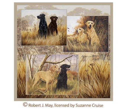 Labrador Dogs - Fabric Shower Curtain