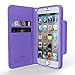 iPhone 6S Case, Cellto PU Leather Wallet Cover Stand and Reversible Magnetic Flap [Lifetime Warranty] Flip Cover for Apple iPhone 6 (2014) / iPhone 6S (2015) - White/Purple