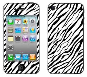 Zebra Print Pattern Skin for Apple iPhone 4 4G 4th Generation