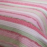 Annas Ruffle Pink Twin Quilt With Pillow Sham