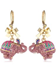 Betsey Johnson "A Day at the Zoo" Elephant Drop Earrings