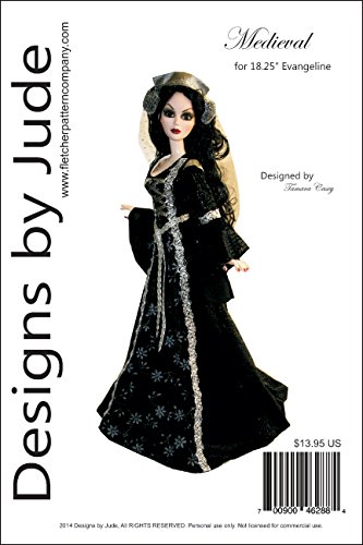 Medieval Gown Printed Sewing Pattern for 18.25" Evangeline Ghastly Dolls Tonner
