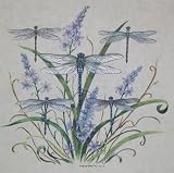 Dragonfly Blue Flowers - Flowers, Birds and Gardens Crew Neck Sweatshirt