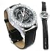 Gorgeous Bling Hello Kitty BLACK Snake Skin Leather-Like Wristwatch with Crystal Face...