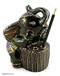 Lacquered pencil holder, 'Flirty Elephant'