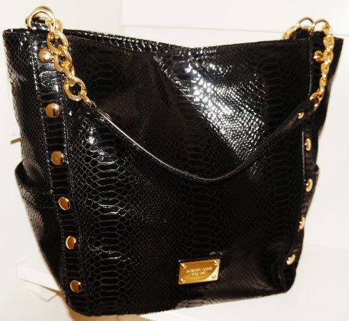 Michael by Michael Kors, Delancy, LG Large Black Shoulder Tote, Genuine Leather, MSRP $498! GORGEOUS!