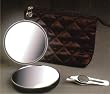 Lighted 10X/1X Compact with Tweezer and Pouch in Black