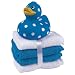 Elegant Baby Rubber Duck and Washcloth Gift Set - Bright Blue