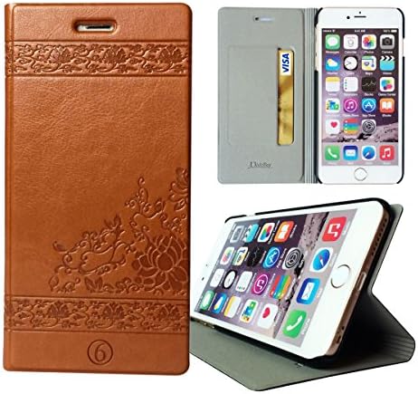 DodoBay® iPhone 6S 4.7" Case Premium Luxury Retro Decorative Pattern Flip Folio PU Leather Cover Wallet Stand with Credit Card Slot for Apple iPhone 6S 4.7" (2015) - Brown
