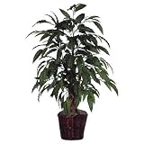 Deluxe 48" Artificial Potted Natural Mango Tree in Green