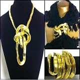 36 Inches Long 9mm Thick Flexible Bendable Stainless Steel Snake Jewelry Necklace Shape Bendy Design Twist Triangle Shape Gold