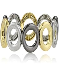 Nine West "Classics" Tri-Tone Round Stretch Bracelet
