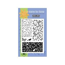 Hero Arts 4x6 Birds and Butterflies Clear Stamp Set