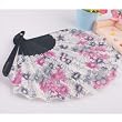 Shell Shape Folding Fan, Cloth Hand Fan - Flower Printed, Gift Idea