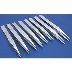 8 Steel Non-Magnetic Tweezers Jeweler Watch Repair Tool