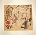 Chinese Brush Painting - Folk paintng of a market, watercolor on paper