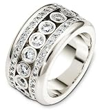 11.5mm sliding diamonds white gold diamond wedding band ring (2.33cts diamonds 14K Gold)