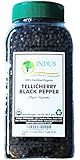 Indus Organics Tellicherry Black Peppercorns 1 Lb Jar, High Purity & Freshly Packed
