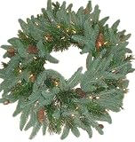 Good Tidings 4750028 Colorado Spruce Artificial Prelit Christmas Wreath 24 Inches in Diameter with 50 Clear Lights