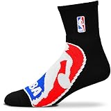 Fore Bare Feet BIG NBA Logo Black Quarter Socks Size Large 8-13